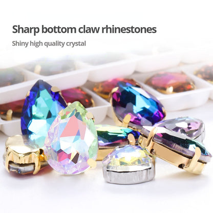 10pcs Light Purple Water Drop Four Angle Claw Crystal Hand Sewing Rhinestone Jewelry Accessories