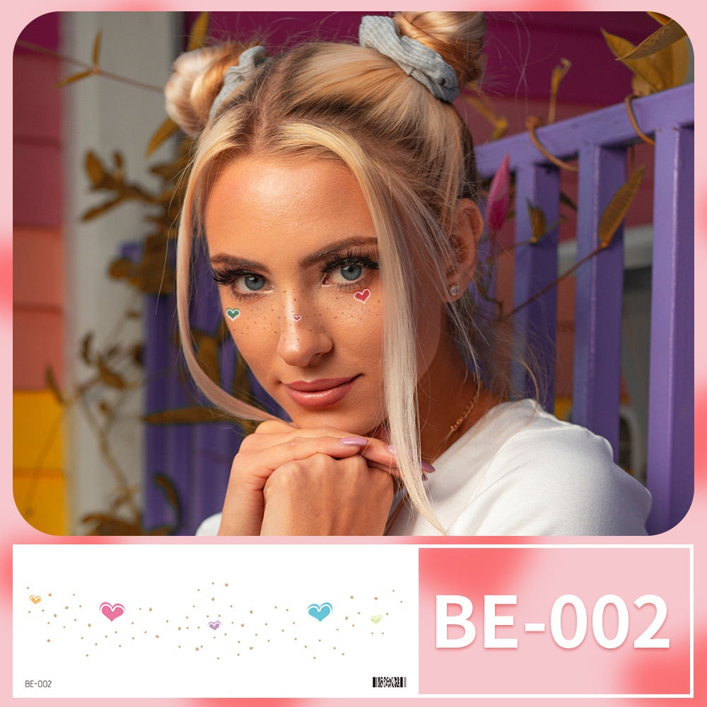 Blush makeup stickers Love Star Tattoo Sticker Cute Girl Face Sticker