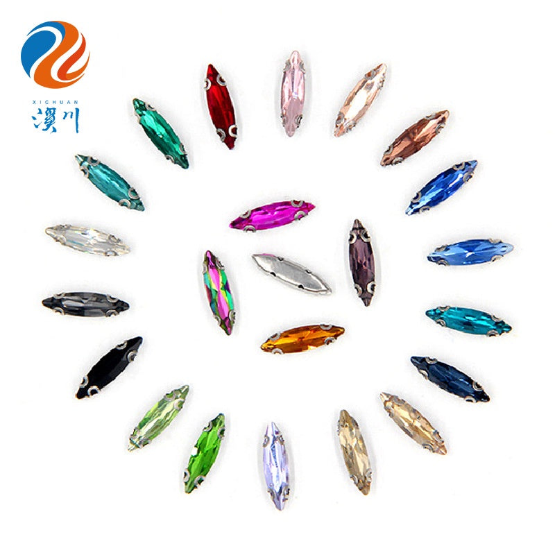 4*15mm Fine Horse Eyes Four Angle Claw Rhinestones Special Shape Crystal Rhinestones Hand Sewn Glass Rhinestones Anti-hook Claw Drill Accessories