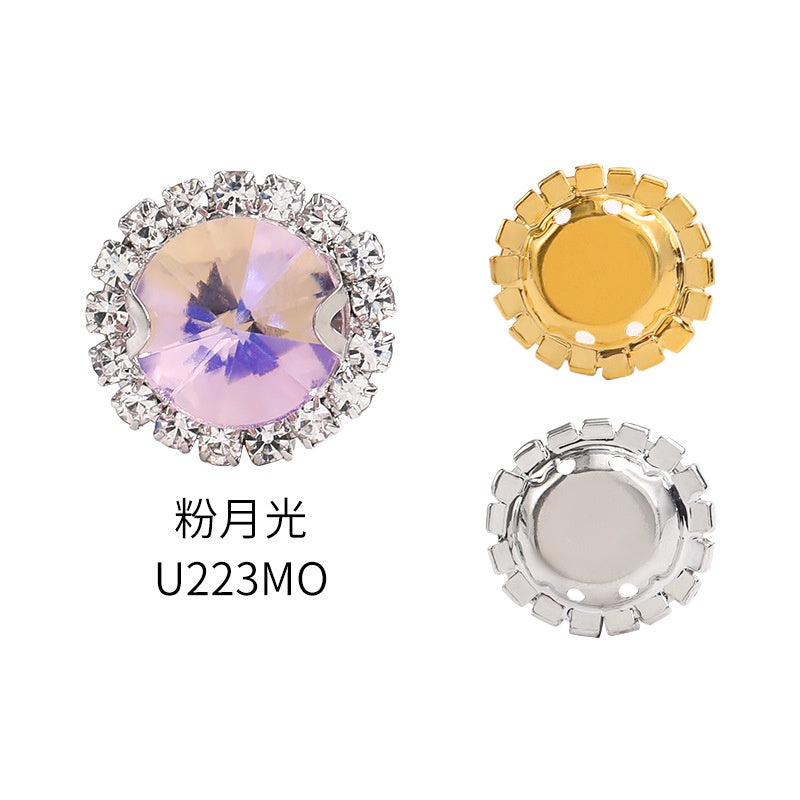 8/10mm Crystal Buckle Golden/ Wihte K Claws Edge Hand-stitched DIY Jewelry Shoe Accessories