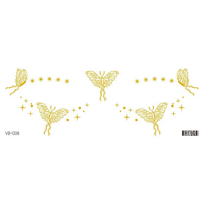 Gold Stickers Beauty Makeup Sweet Makeup Party Concert Gold Face with Waterproof Tattoo Stickers