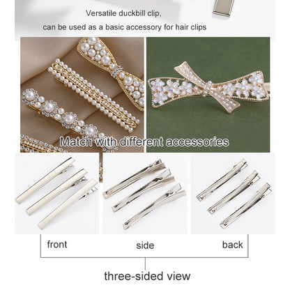 50pcs Rectangular Duckbill Clip（5.6cm/4.5cm/4.1cm/3.2cm）Metal Hairpin Simple Headdress Accessories Materials