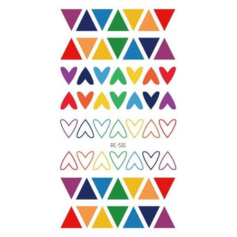 Hyuna Small Fresh Tattoo Stickers Cute Smiley Rainbow Lines Waterproof Tattoo Stickers Instagram Style