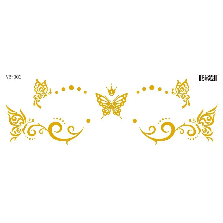 Gold Stickers Beauty Makeup Sweet Makeup Party Concert Gold Face with Waterproof Tattoo Stickers