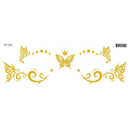 Gold Stickers Beauty Makeup Sweet Makeup Party Concert Gold Face with Waterproof Tattoo Stickers