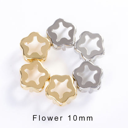 20pcs Golden Copper Hollow Bottom With Holes Base for K9 Rhinestone DIY Jewelry Making