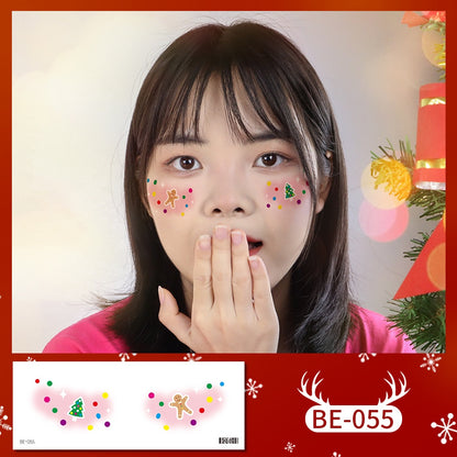 Face Sticker Kids Girls Christmas Sticker Masquerade Makeup Waterproof Tattoo Stickers