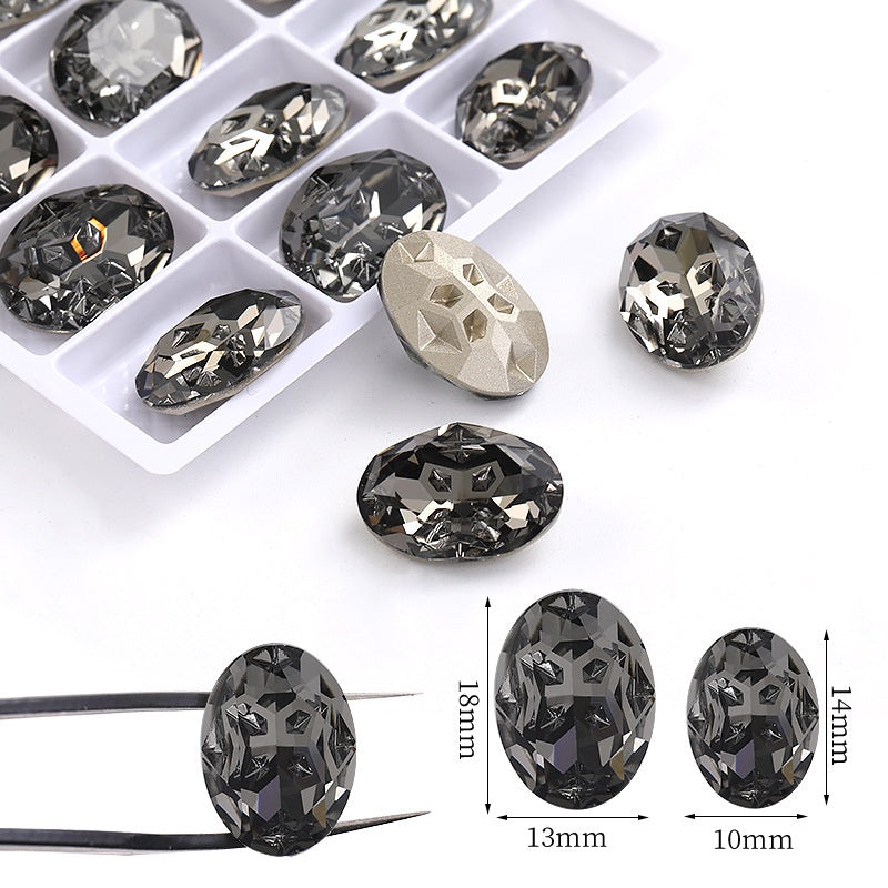Starfall series high-end k9 quality, oval glass diamond, exquisite mobile phone case, clothing accessories, nail art DIY accessories
