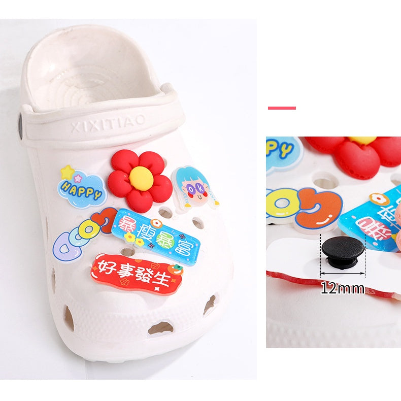 Selling Crocs Diy Accessories Cartoon Cute Girl Head Acrylic Mixed Shoes Flower Shoe Buckle Accessories