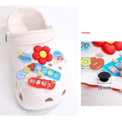 Selling Crocs Diy Accessories Cartoon Cute Girl Head Acrylic Mixed Shoes Flower Shoe Buckle Accessories