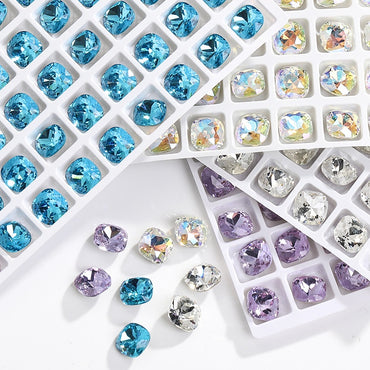 10mm Fat Square Crystal Tip Bottom Special Shape Glass Crystal for Diy Jewelry Accessories Materials