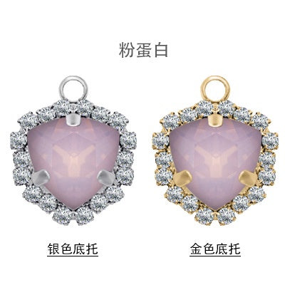 Fashion Pendant Fat Triangle Crystal Glass Claw Rhinestone Diy Necklace Earrings Accessories