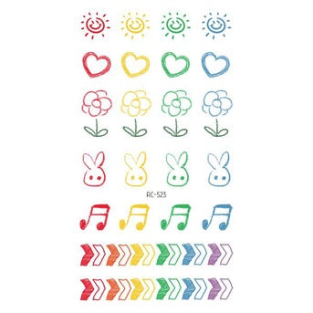Hyuna Small Fresh Tattoo Stickers Cute Smiley Rainbow Lines Waterproof Tattoo Stickers Instagram Style