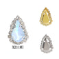 Water Drop Shape 6*10mm/8*13mm Sew on Rhinestone with Golden/Silver Bottom Shiny Crystal for Garments