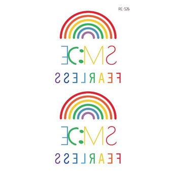 Hyuna Small Fresh Tattoo Stickers Cute Smiley Rainbow Lines Waterproof Tattoo Stickers Instagram Style