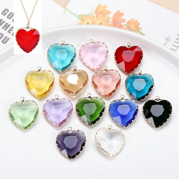 Fashion Transparent Love Heart Crystal Pendant for Earring Necklace Diy Making