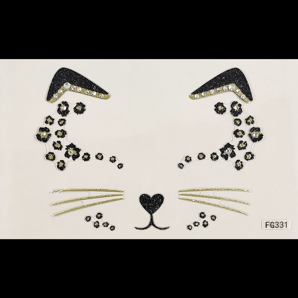 Cat Face Face Diamond Paste Acrylic Diamond Masquerade Ball European and American Makeup Party Painting Cross Border Tattoo Paste Face Paste