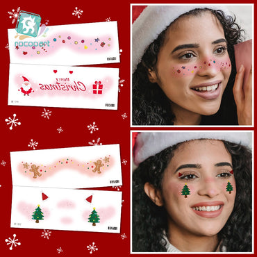 Face Sticker Kids Girls Christmas Sticker Masquerade Makeup Waterproof Tattoo Stickers