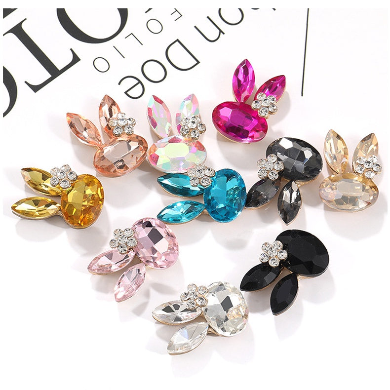 Faship Rhinestone Crystal Bunny Rabbit Pin Brooch Accessories for Easter