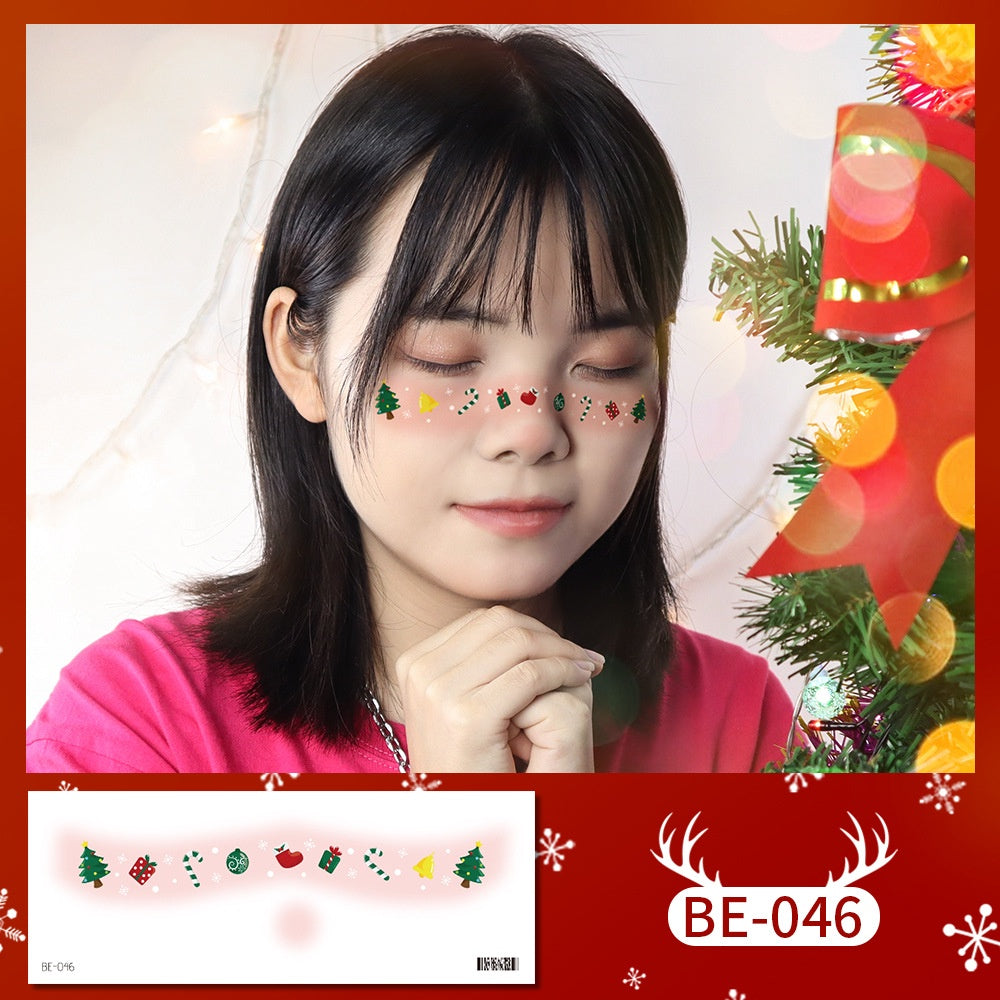 Face Sticker Kids Girls Christmas Sticker Masquerade Makeup Waterproof Tattoo Stickers