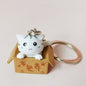Funny Cute Cat Soft PVC Keychains 3D Cartoon Animal Pendant Kawaii Keychain