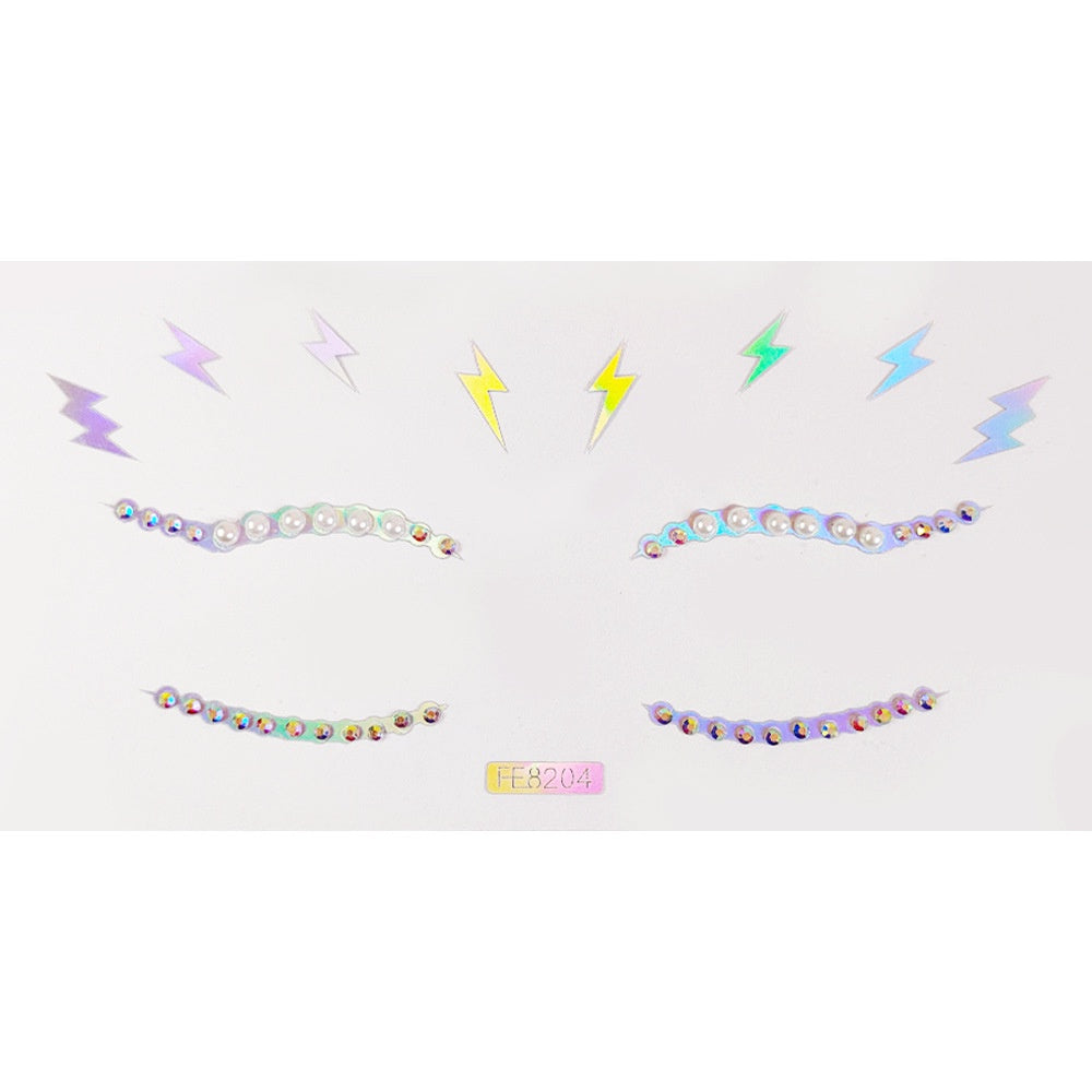 Laser Eye Patch Pearl Rhinestones Eye Acrylic Face Diamond Patch Paper