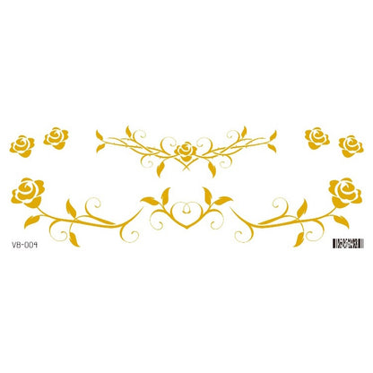 Gold Stickers Beauty Makeup Sweet Makeup Party Concert Gold Face with Waterproof Tattoo Stickers