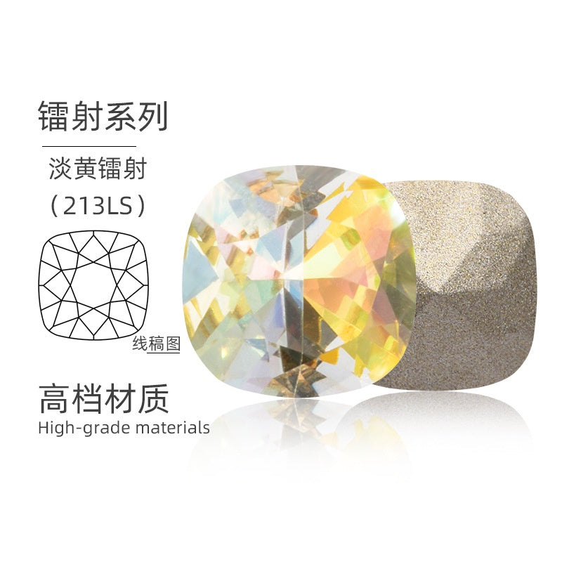 12mm Tip Bottom Special Shape Fat Square Crystal Diamond Tip Bottom Special Shape Glass Diamond Diy Jewelry Accessories Materials