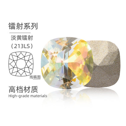 12mm Tip Bottom Special Shape Fat Square Crystal Diamond Tip Bottom Special Shape Glass Diamond Diy Jewelry Accessories Materials