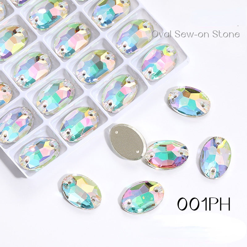 11*16/13*18/17*24mm Oval Shape K9 Glass Crystal Stones Sewing Rhinestones Buttons for Clothes Decoration