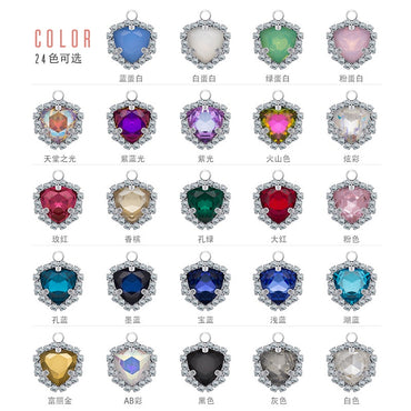 Fat Triangle Diy Necklace Earrings Accessories Pendant Crystal Glass Claw Rhinestone