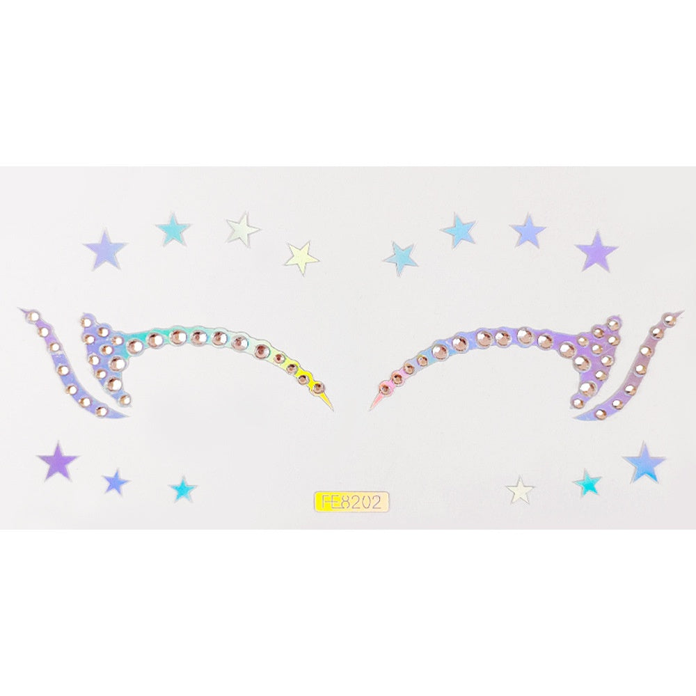 Laser Eye Patch Pearl Rhinestones Eye Acrylic Face Diamond Patch Paper