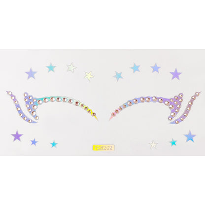 Laser Eye Patch Pearl Rhinestones Eye Acrylic Face Diamond Patch Paper