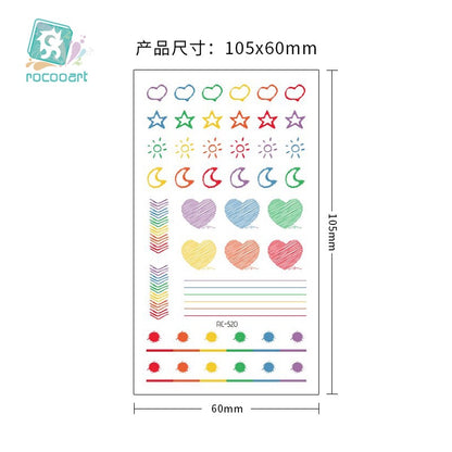 Hyuna Small Fresh Tattoo Stickers Cute Smiley Rainbow Lines Waterproof Tattoo Stickers Instagram Style