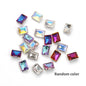 Step Cut Nail Art Rhinestones K9 Glass 6*8mm 20PCS Crystal Iridescent AB Clear Flatback Diamonds for Square Gems Stones