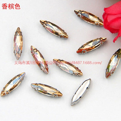 4*15mm Fine Horse Eyes Four Angle Claw Rhinestones Special Shape Crystal Rhinestones Hand Sewn Glass Rhinestones Anti-hook Claw Drill Accessories