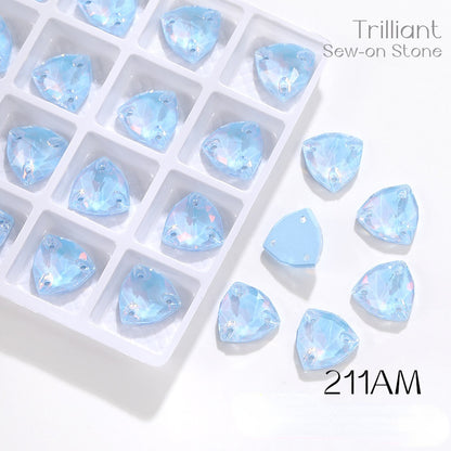 Fat Triangle Mocha Series Garment Sew on Rhinestone Glass Crystal Button for Clothing Jewelry Making