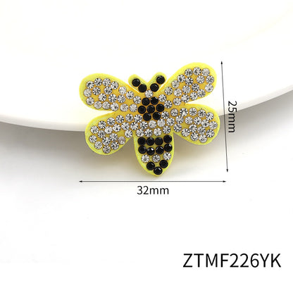 Cute Butterfly Bee Rabbit Crystal ABS Pearl Rhinestone Non-woven Fabric Patch for Decoration