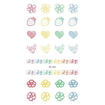 Hyuna Small Fresh Tattoo Stickers Cute Smiley Rainbow Lines Waterproof Tattoo Stickers Instagram Style