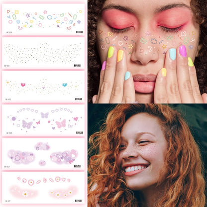 Blush makeup stickers Love Star Tattoo Sticker Cute Girl Face Sticker