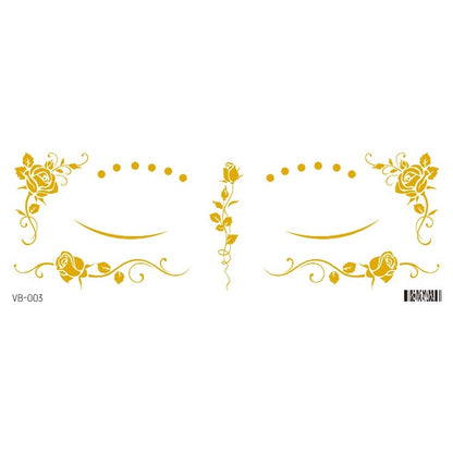 Gold Stickers Beauty Makeup Sweet Makeup Party Concert Gold Face with Waterproof Tattoo Stickers