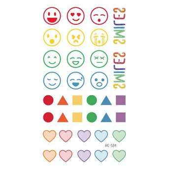 Hyuna Small Fresh Tattoo Stickers Cute Smiley Rainbow Lines Waterproof Tattoo Stickers Instagram Style