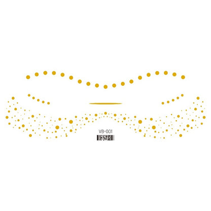 Gold Stickers Beauty Makeup Sweet Makeup Party Concert Gold Face with Waterproof Tattoo Stickers