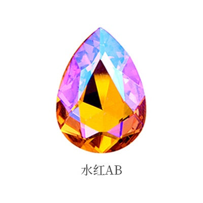 18 * 25Mm water drop shape, manufacturer wholesale glass material water drop crystal rhinestone mobile phone sticker diamond DIY accessories hair accessories handmade material glass diamond beads