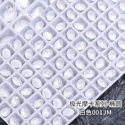 Nail Art Oval Aurora Mocha Pointy Bottom Diamond-rhinrhine-glass Diamond-nail Bag Cap Accessory Decoration DIY
