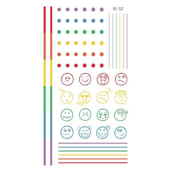 Hyuna Small Fresh Tattoo Stickers Cute Smiley Rainbow Lines Waterproof Tattoo Stickers Instagram Style