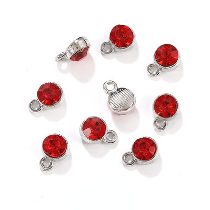 6MM Beads Pendant Shiny Crystal Diamond Glass Rhinestone  with Gold/Silver Zinc Base Necklace