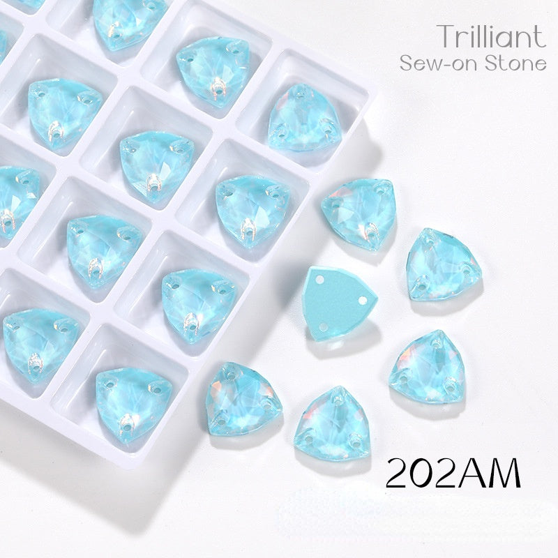 Fat Triangle Mocha Series Garment Sew on Rhinestone Glass Crystal Button for Clothing Jewelry Making