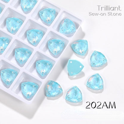 Fat Triangle Mocha Series Garment Sew on Rhinestone Glass Crystal Button for Clothing Jewelry Making