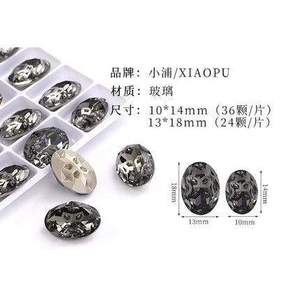 Starfall series high-end k9 quality, oval glass diamond, exquisite mobile phone case, clothing accessories, nail art DIY accessories